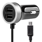 Φορτιστής αυτοκινήτου USB με microUSB και δύο θύρες USB