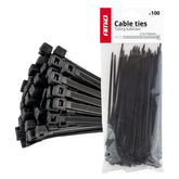 Μαύρα δεματικά καλωδίων 2,5 x 150 mm, συσκευασία 100 τεμαχίων.