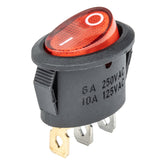 Ελλειπτικός διακόπτης 12V/230V με κόκκινο φωτισμό