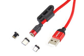 Μαγνητικό καλώδιο USB με ακροδέκτες Lightning, USB-C και micro-USB
