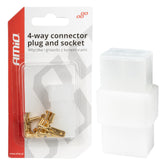 Σετ σύνδεσης 4 πόλων με φις και υποδοχή για την καλωδίωση του αυτοκινήτου