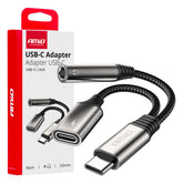 Διαχωριστής USB-C με USB-C και 3,5 mm Mini Jack, 10 cm