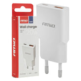 Vægoplader 230 V 20 W med USB-C og USB-A