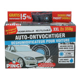 Pingi Bilaffugter Dobbeltpakke 2x350g, effektiv bilfugtighedsabsorber til klart udsyn og sikkert bilkørsel.