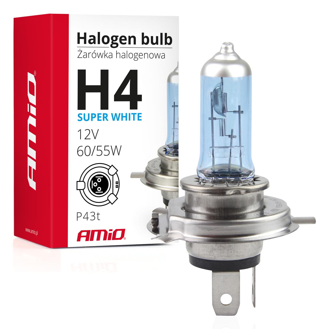 Λαμπτήρας αλογόνου H4 Super White με φίλτρο UV