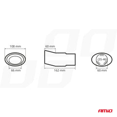 Άκρο εξάτμισης MT 005 για διάμετρο 35-46 mm