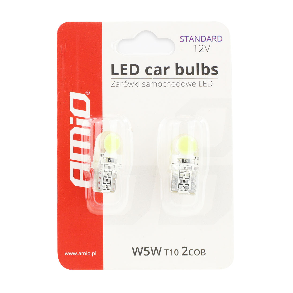 LED-pære T10e COB 12V set fra en vinkel
