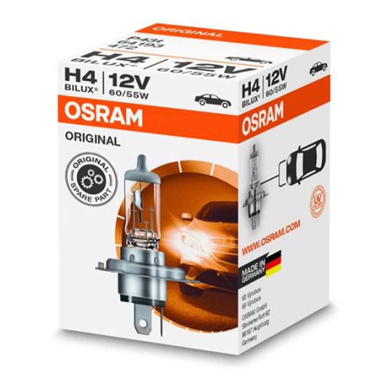 Λαμπτήρας αλογόνου Osram H4 12V 60/55W με βάση P43t
