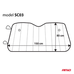Αδιάβροχο ασημί κάλυμμα παρμπρίζ 150 x 80 cm