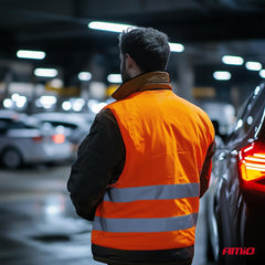 Πορτοκαλί ανακλαστικό γιλέκο XL με ανακλαστικές ταινίες, σετ από μπροστά