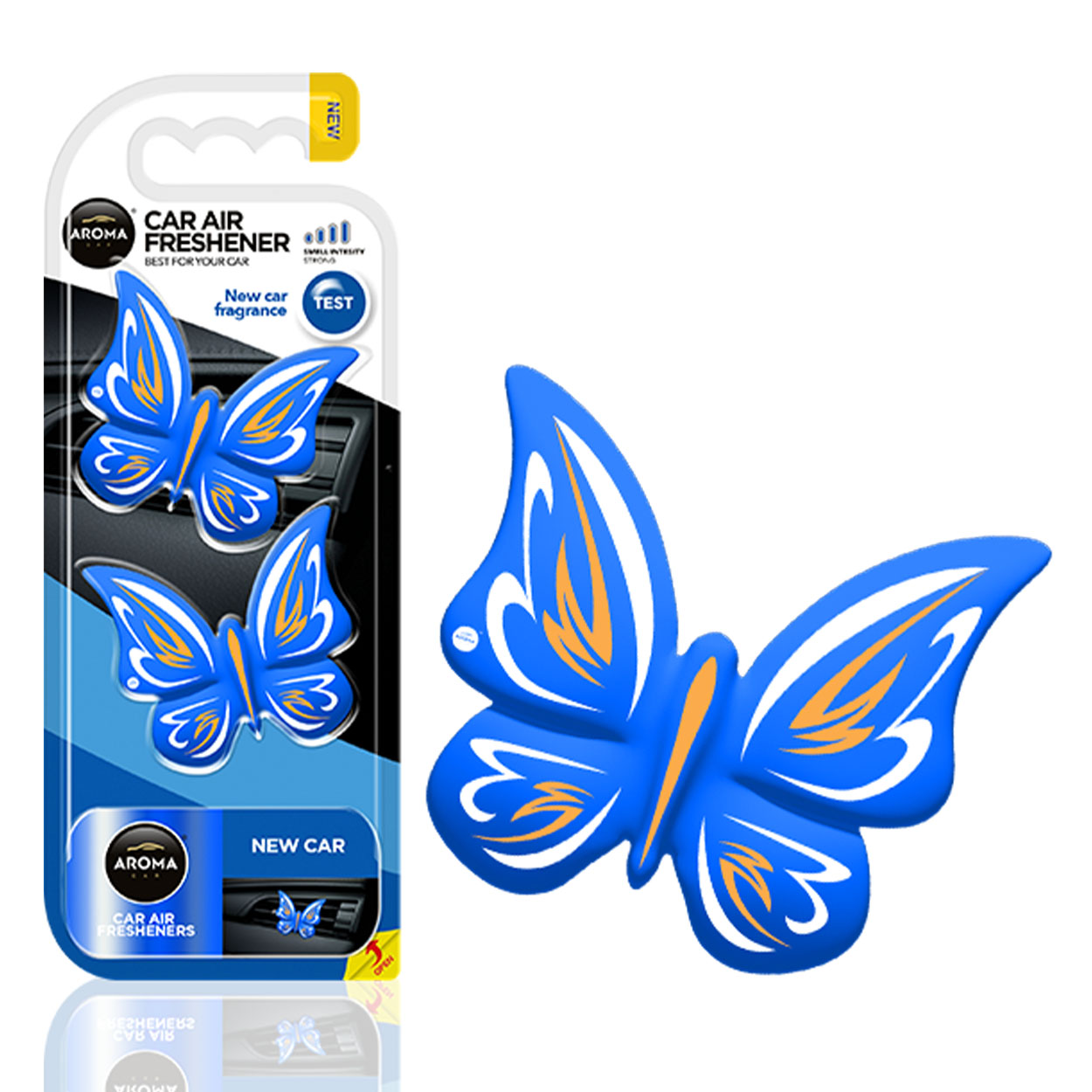Butterfly-formet bilduft med New Car-aroma