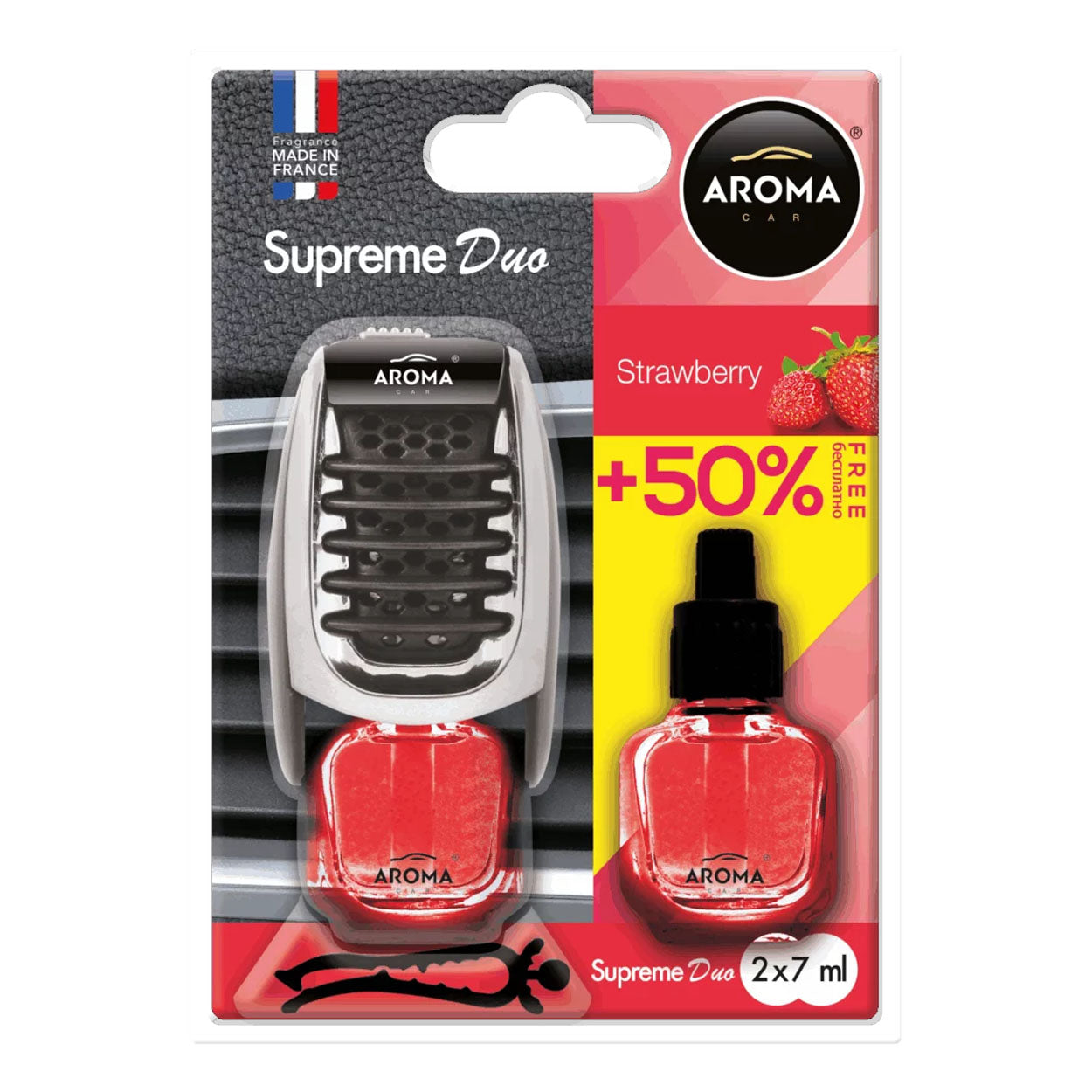 Aroma Car Supreme Duo Strawberry αρωματικό αυτοκινήτου με άρωμα φράουλα