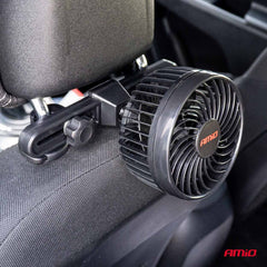 Μαύρος ανεμιστήρας αυτοκινήτου 12V με βάση για προσκέφαλο