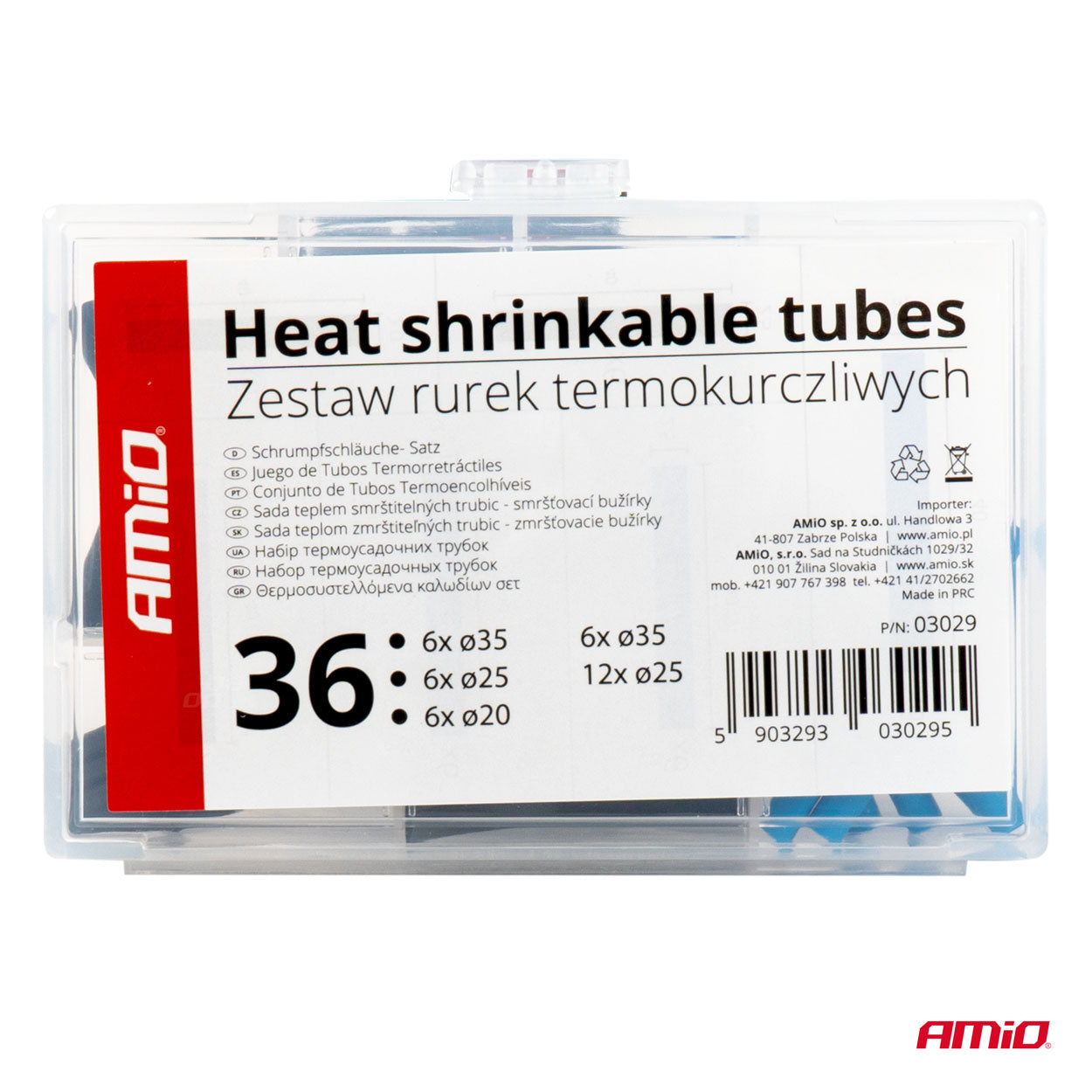 Krympeslanger i sort og blå til ledningsforbindelser