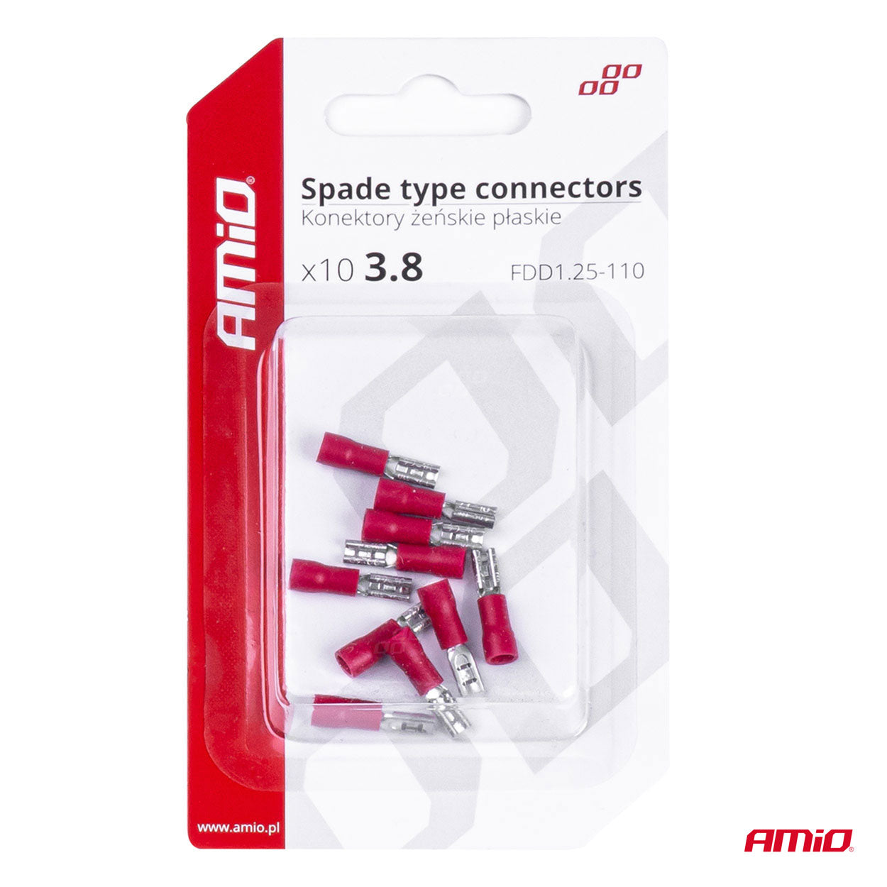 Hun-fladstik med rød PVC-isolering