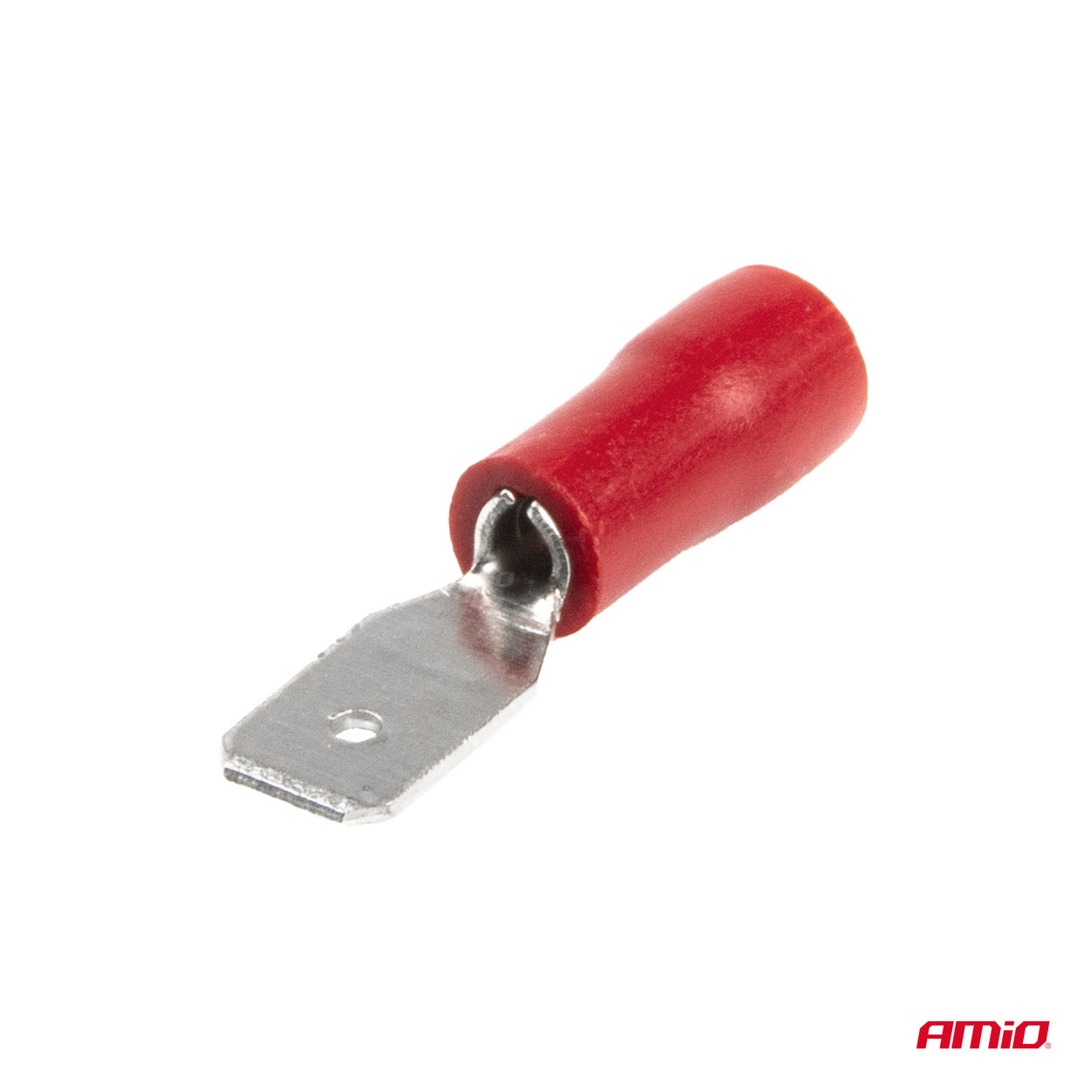 Røde han-fladstik med PVC-isolering