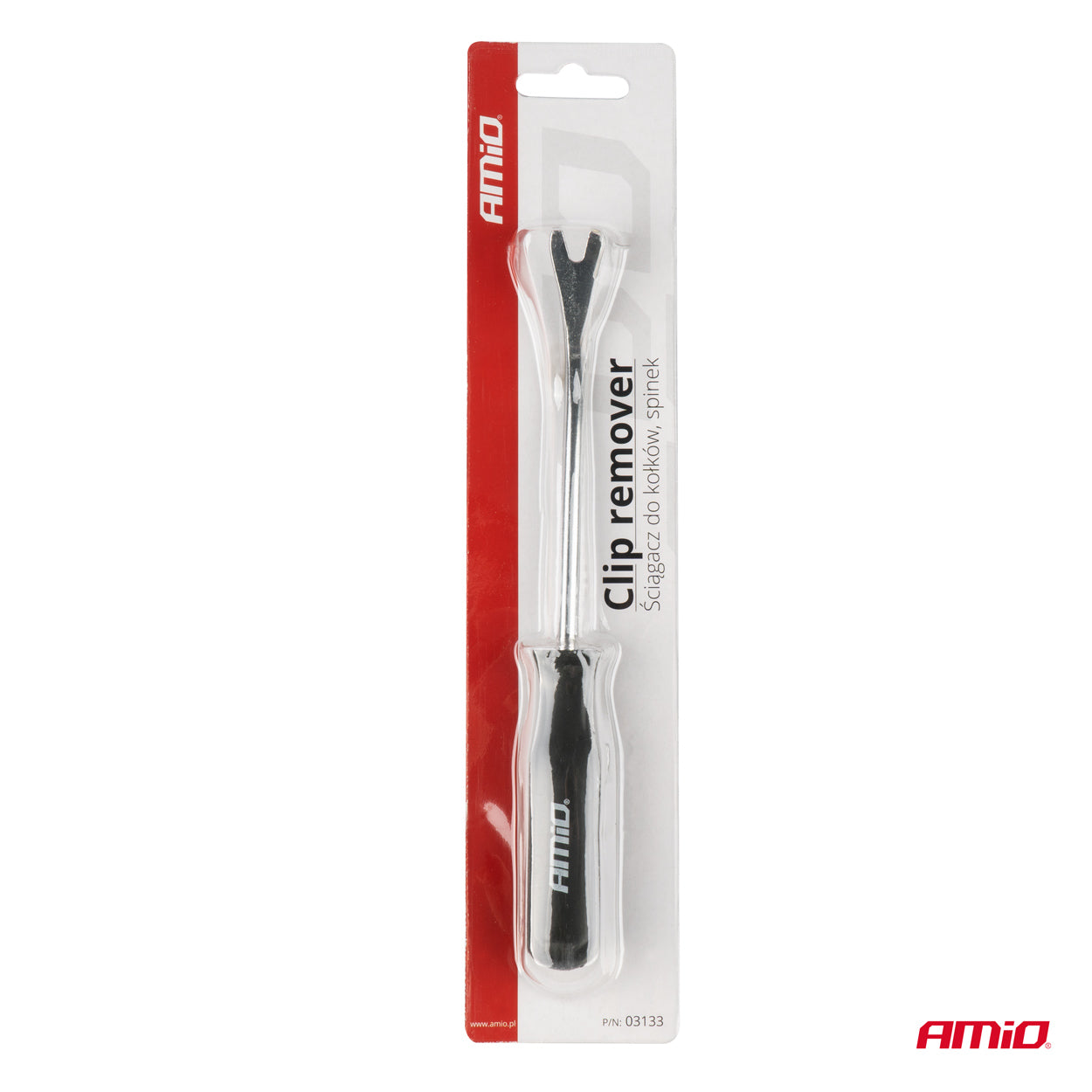Sort clipsaftrækker med metalskaft