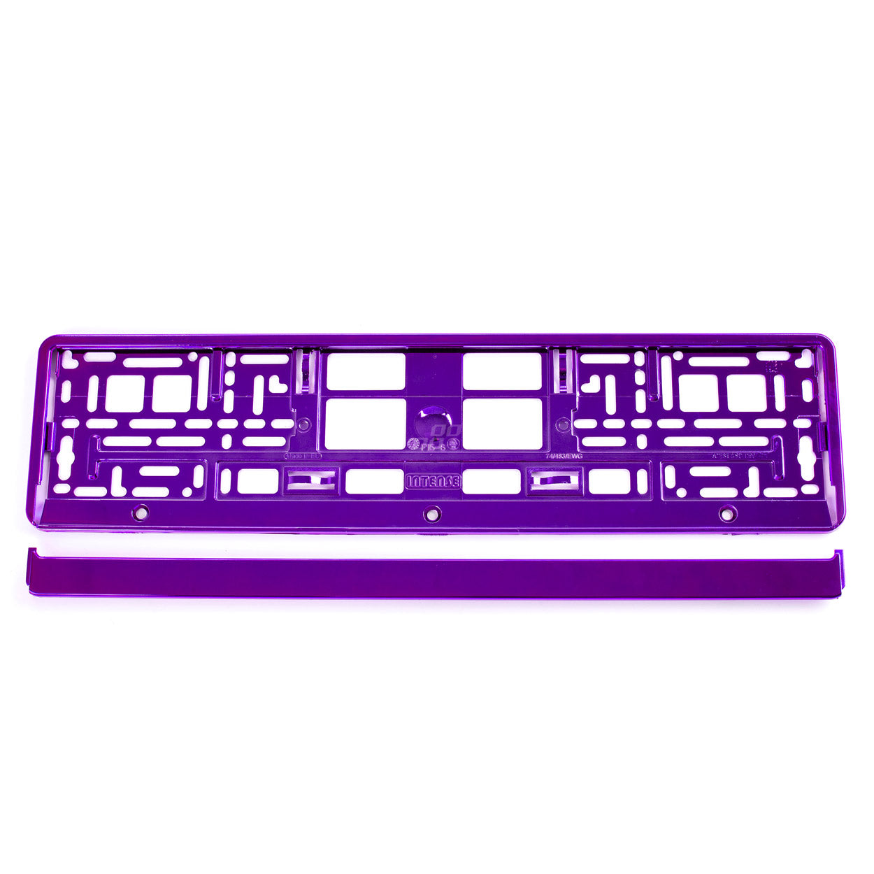 Lilla metallic nummerpladeramme set forfra