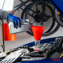 Motorolie-tragt med transparent underkammer