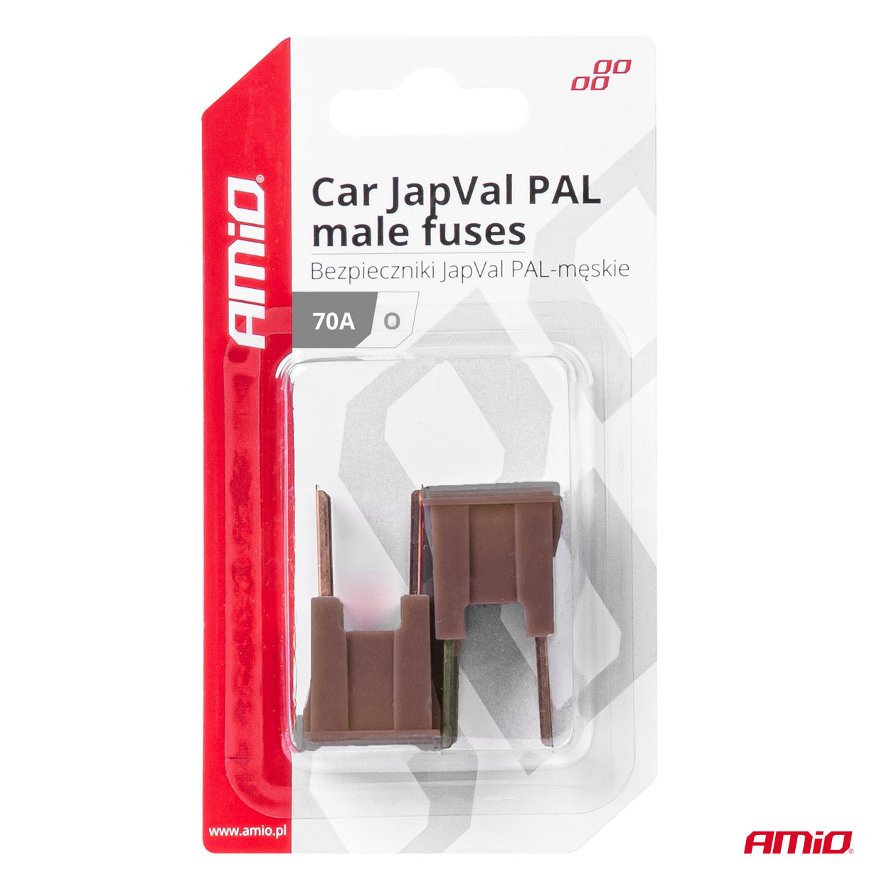 Pakke med to JAPVAL PAL O-sikringer på 70 A