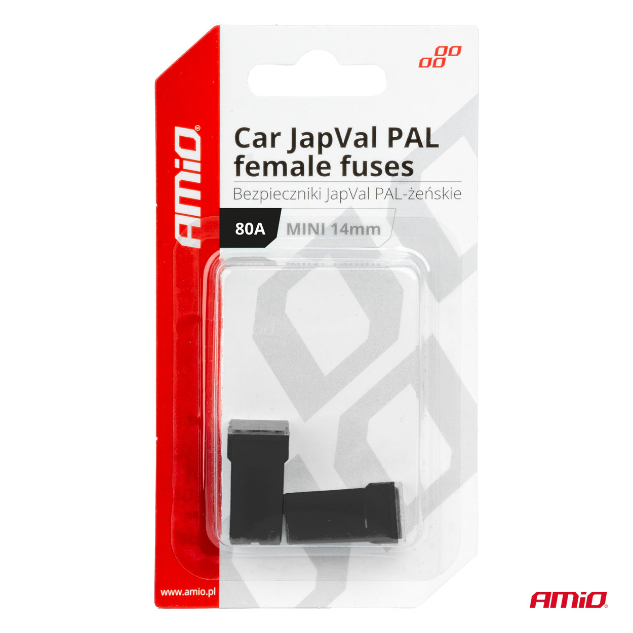 JAPVAL PAL female minisikringer 80 A i blisterpakning