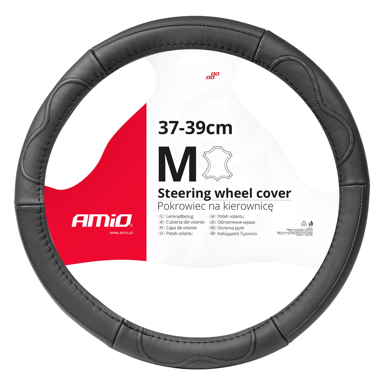 Ratbetræk Leather Series SWC-49-M til rat på 37-39 cm