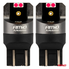 Rød LED-pære 7443 W21/5W set fra siden