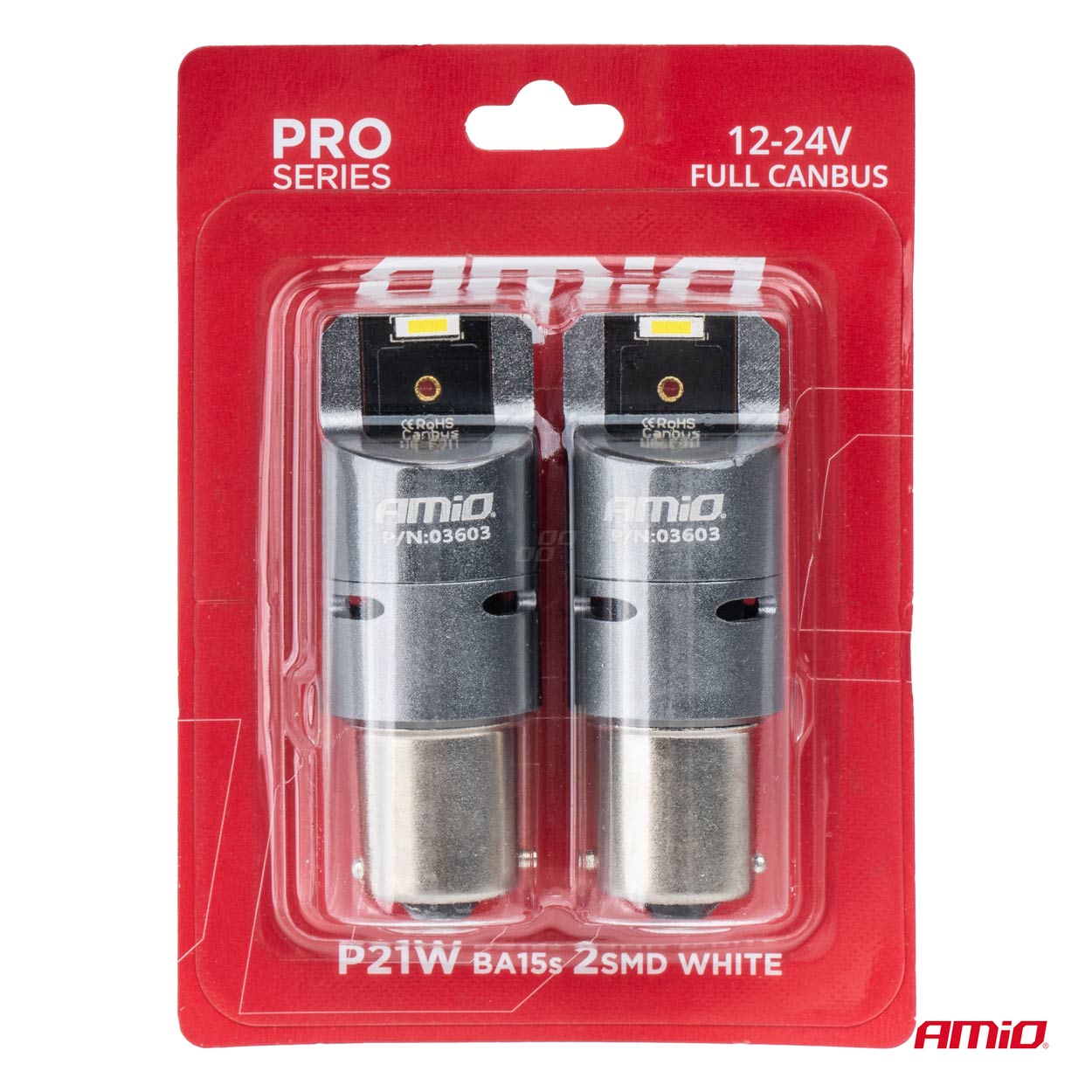 Pakke med LED-pærer til BA15S P21W 12/24 V