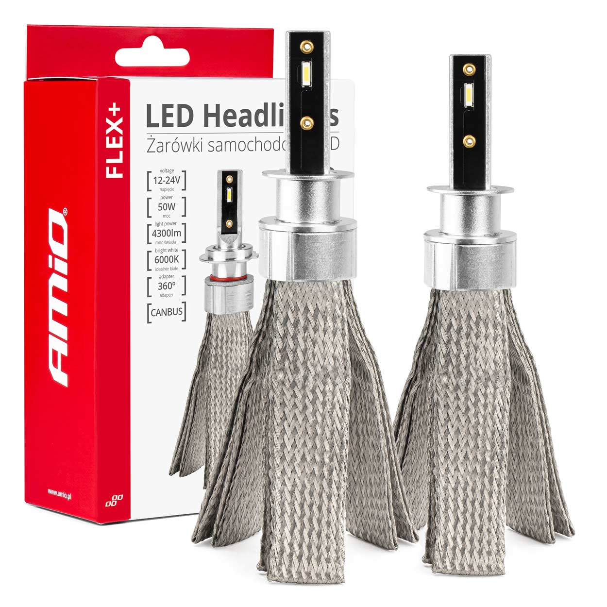LED H1-pærer FLEX+ med roterende adapter