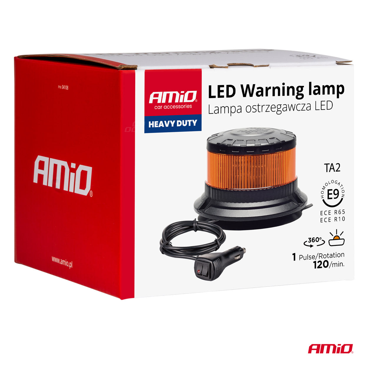 LED-advarselslampe W28M med orange blinklys