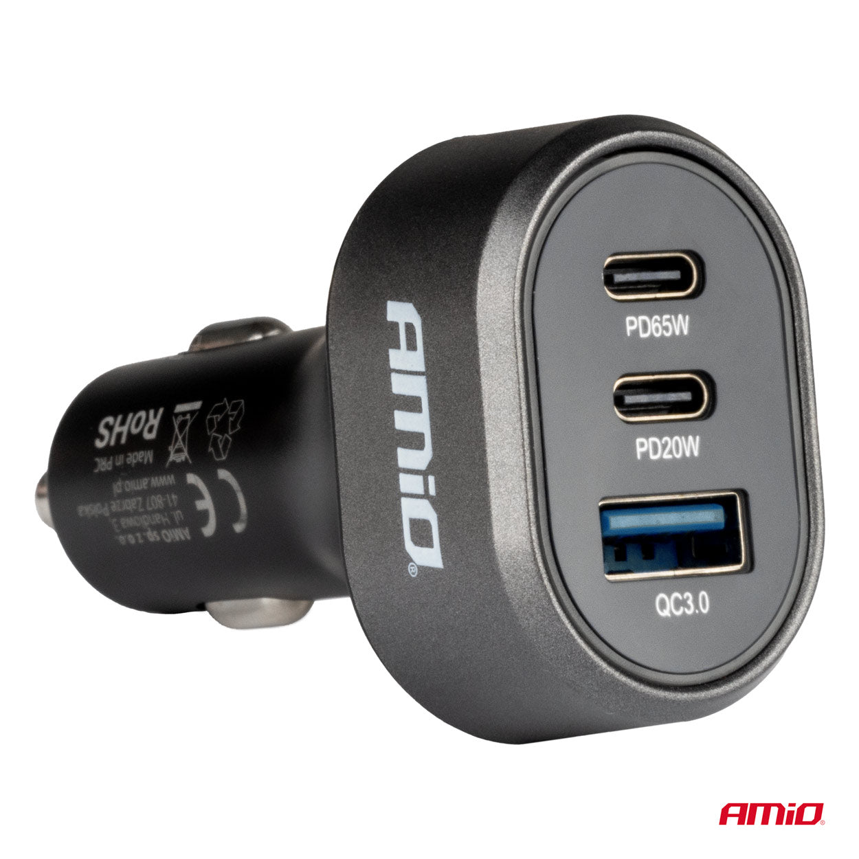 USB-billader til bil med tre opladningsporte