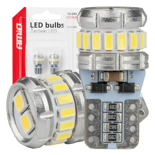 Λάμπα LED T10 W5W με CANBUS και λευκό φωτισμό