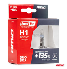 H1 12 V 55 W halogenpærer i pakke med 2 stk.