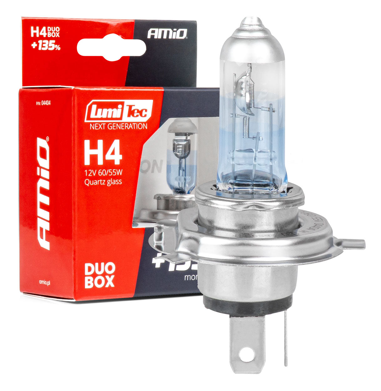 H4 halogenpærer 12 V 60/55 W med op til 135 procent mere lys