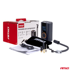 Luftkompressor med fire adaptere