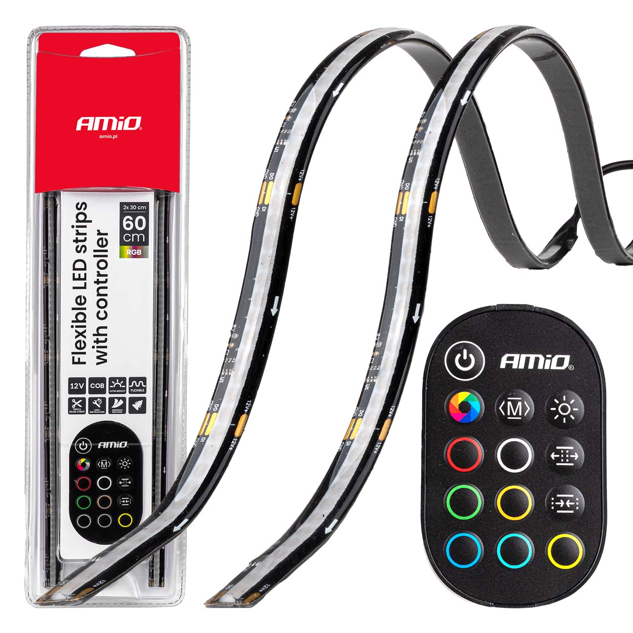 Fleksible RGB LED-strips på 2 x 30 cm
