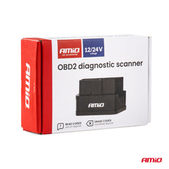 Trådløs OBD2-diagnosescanner vist fra flere vinkler