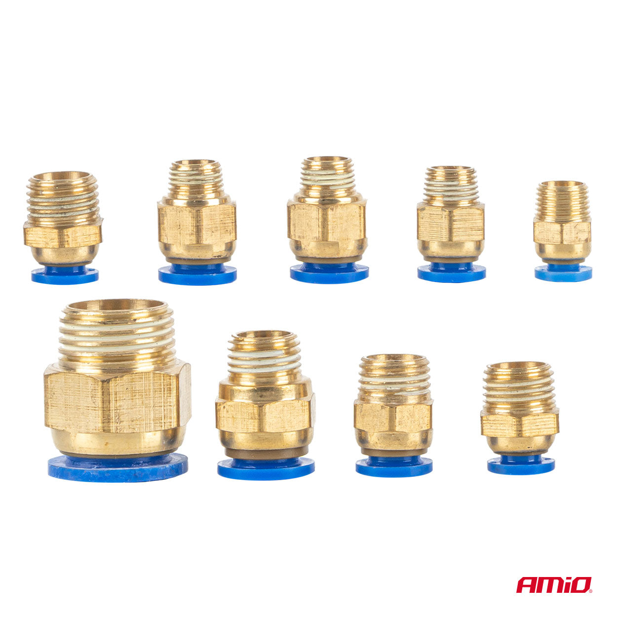 72 dele til tilslutning af pneumatiske slanger
