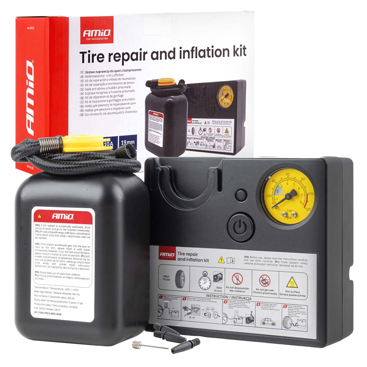 Κιτ επισκευής ελαστικών με κομπρεσέρ 12V