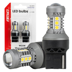 Λάμπα LED 7440 W21W με 15 SMD 3030 LED και λευκό φωτισμό