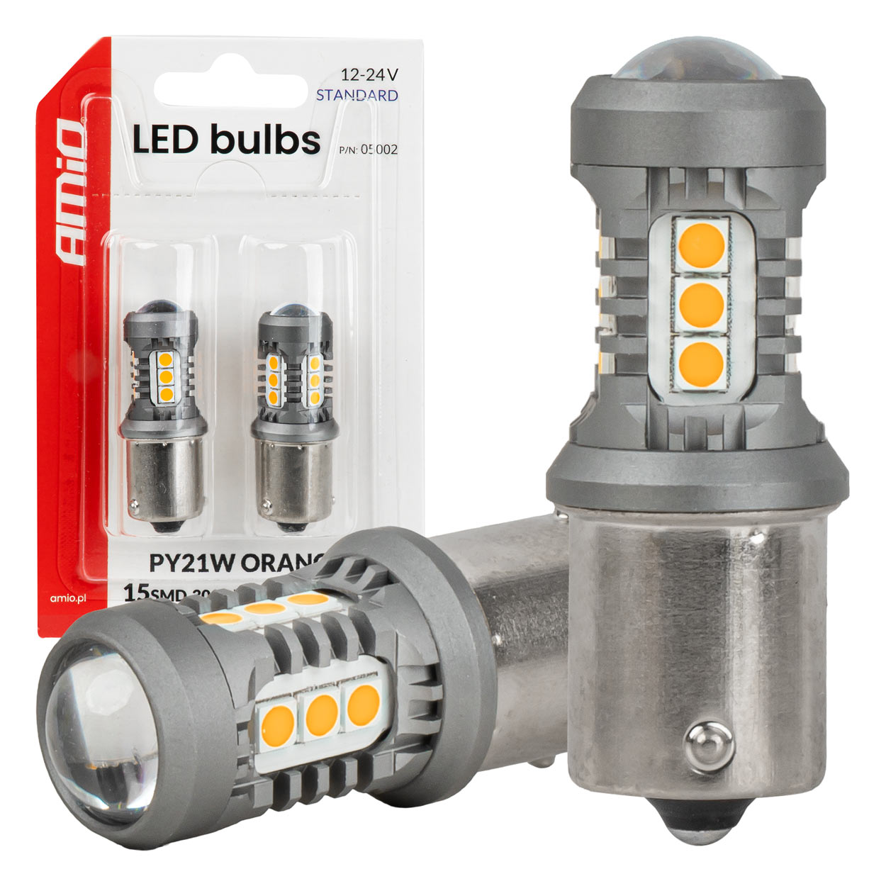 Πορτοκαλί λάμπα LED με βάση BAU15S/PY21W