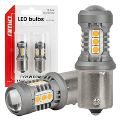 Πορτοκαλί λάμπα LED με βάση BAU15S/PY21W