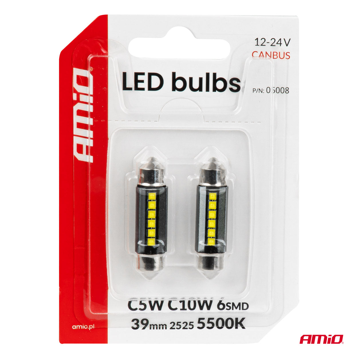 Λευκή λάμπα LED 39 mm με CANBUS για οχήματα