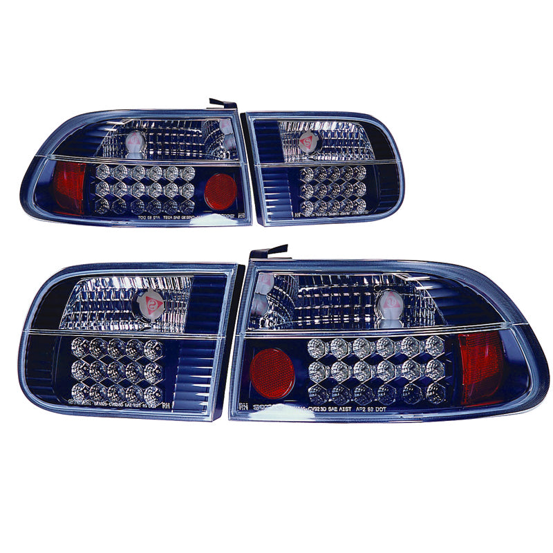 Μαύρα πίσω φώτα LED για Civic 1992 3 θυρών