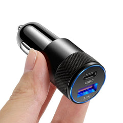 Bil-lader med USB-A og USB-C