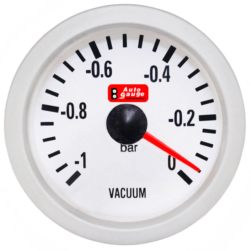 Μετρητής κενού λευκός 2" Auto Gauge