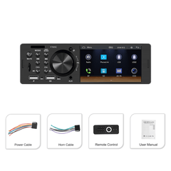 Universal ραδιόφωνο 1-DIN 4" με Apple CarPlay και Android Auto (ενσύρματο), οθόνη 4" και αξεσουάρ.