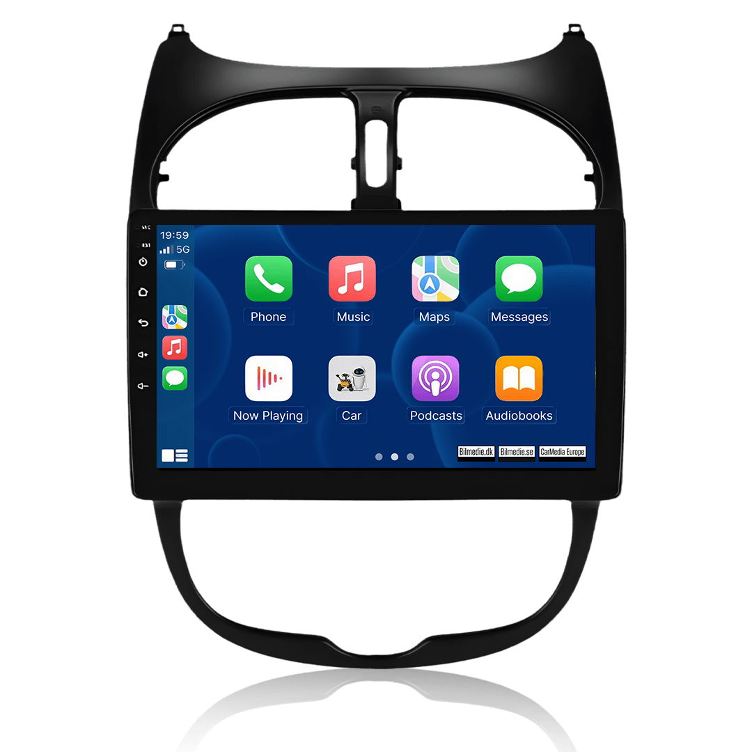 Peugeot 206 01-08 - 9" Radio m. Apple CarPlay og Android Auto