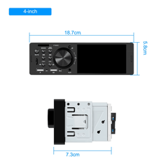 Universal ραδιόφωνο 1-DIN 4" με Apple CarPlay και Android Auto (ενσύρματο), οθόνη 4" και επιλογές συνδεσιμότητας.