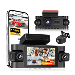 Dash Cam 2K με 4 φακούς, οθόνη αφής και παρακολούθηση 360° με πολλαπλές κάμερες και σύνδεση smartphone.